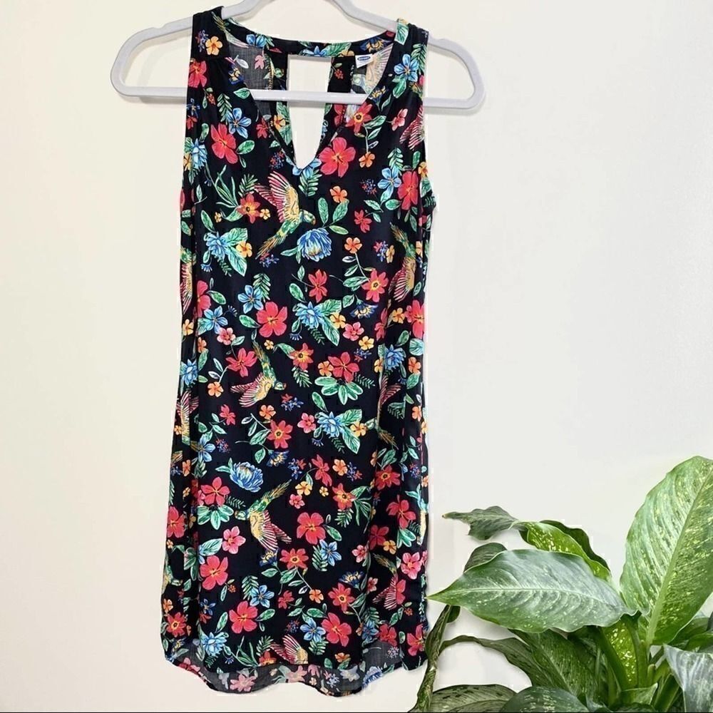 Old Navy tropical printed bird floral mini dress‎